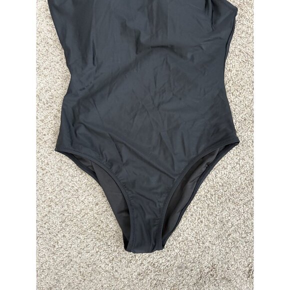 J. Crew Bow One Shoulder One Piece Padded Black Swimsuit UPF NWT 12 Vacation - Picture 5 of 9